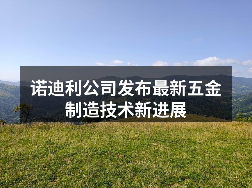 诺迪利公司发布最新五金制造技术新进展