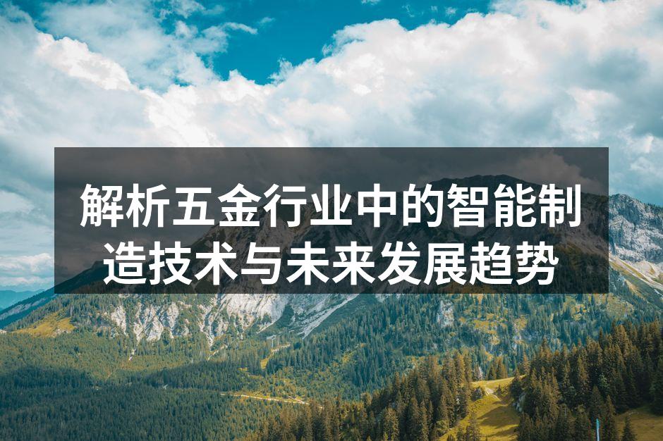 解析五金行业中的智能制造技术与未来发展趋势